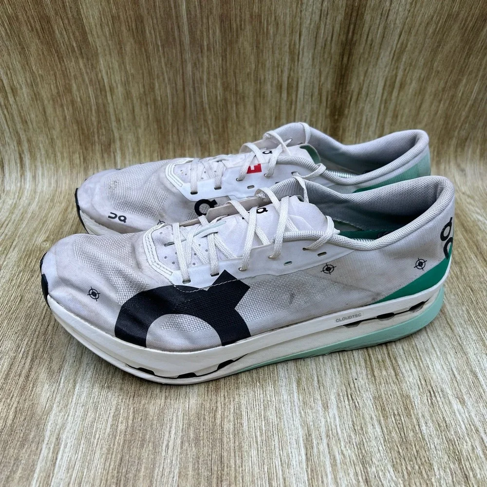 On Cloudboom Echo 3 Running Shoes Men's Size 10 White Green Carbon Speedboard